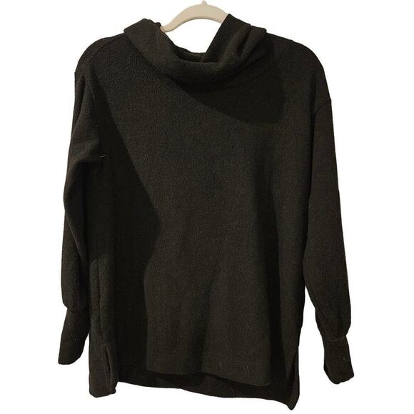 Maeve Anthropologie Black Cowl Neck‎ Balloon Sleeve Sweater Top XS Cozy Minimal - Picture 1 of 6